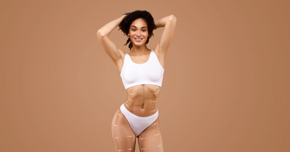 A woman showing results of Body Treatments in Allen, TX