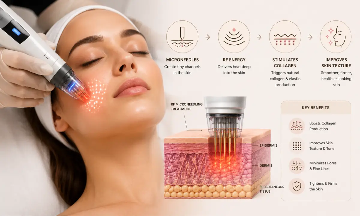 RF microneedling treatment for smoother skin